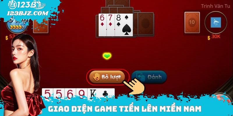 Giao diện game Tiến lên miền Nam